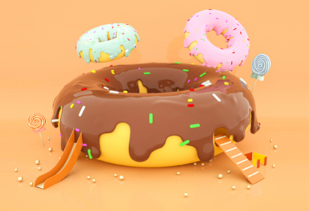 甜甜圈素描配乐音频素材_甜甜圈